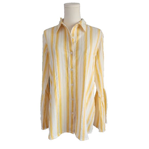 Millie Resort And Travel Alyse Top in Citrus & White Stripe Size Small NWT - Picture 3 of 8